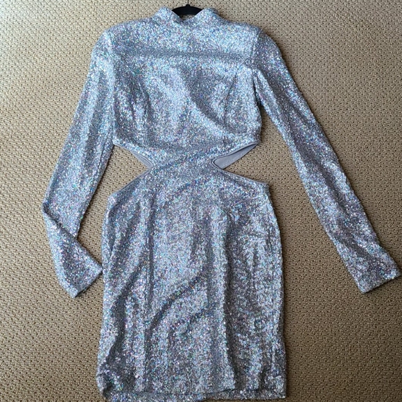 Nastygal Sequin Cut Out Mini Dress - Picture 2 of 5